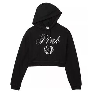 Victoria secret pink everyday fleece crop hoodie NWT 🖤✨